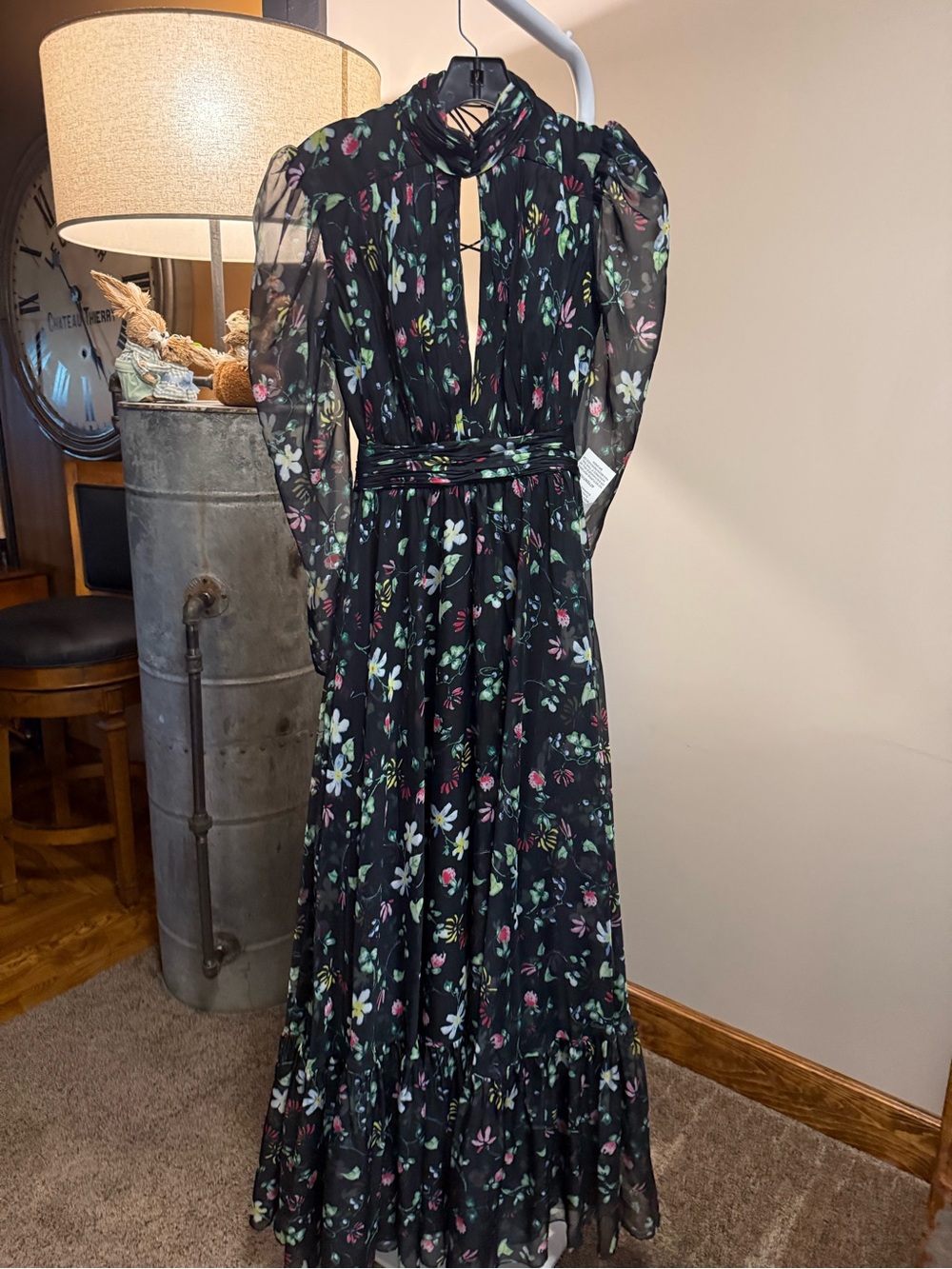 Mac Duggal Chiffon Floral Maxi Dress Gown size 6 NWT - Picture 7 of 10